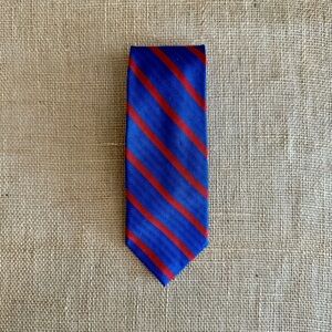 FACONNABLE Men’s Striped Silk Tie Blue and Red